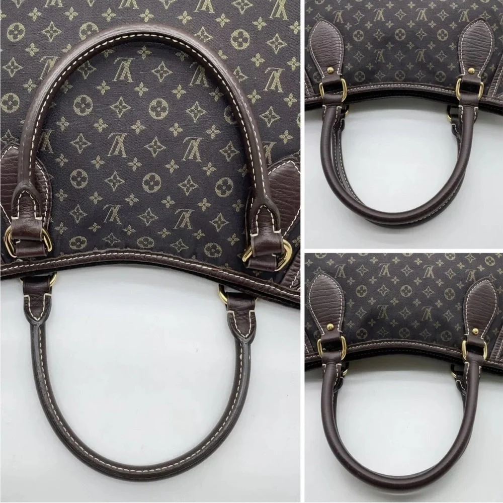 Auth Louis Vuitton Monogram Mini lin Bouzas Unjour Shoulder Bag